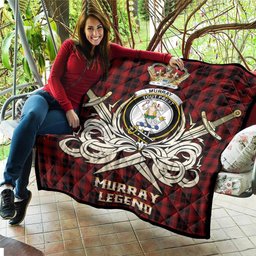 ScotsTee Shop Scottish Murray of Ochtertyre Clan Crest Tartan Quilt The Golden Sword of Courageous Legacy Quilt