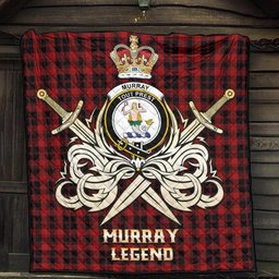 ScotsTee Shop Scottish Murray of Ochtertyre Clan Crest Tartan Quilt The Golden Sword of Courageous Legacy Quilt