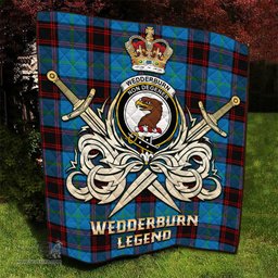 ScotsTee Shop Scottish Wedderburn Clan Crest Tartan Quilt The Golden Sword of Courageous Legacy Quilt