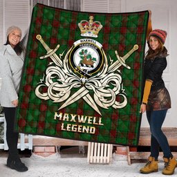 ScotsTee Shop Scottish Maxwell Hunting Clan Crest Tartan Quilt The Golden Sword of Courageous Legacy Quilt