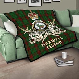 ScotsTee Shop Scottish Maxwell Hunting Clan Crest Tartan Quilt The Golden Sword of Courageous Legacy Quilt