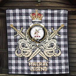 ScotsTee Shop Scottish MacRae Dress Modern Clan Crest Tartan Quilt The Golden Sword of Courageous Legacy Quilt