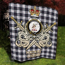 ScotsTee Shop Scottish MacRae Dress Modern Clan Crest Tartan Quilt The Golden Sword of Courageous Legacy Quilt