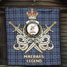 ScotsTee Shop Scottish MacRae of America Clan Crest Tartan Quilt The Golden Sword of Courageous Legacy Quilt