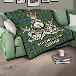 ScotsTee Shop Scottish MacMillan Hunting Ancient Clan Crest Tartan Quilt The Golden Sword of Courageous Legacy Quilt