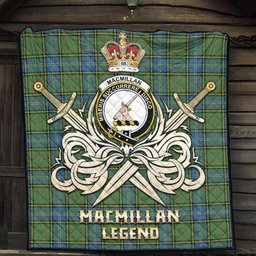 ScotsTee Shop Scottish MacMillan Hunting Ancient Clan Crest Tartan Quilt The Golden Sword of Courageous Legacy Quilt