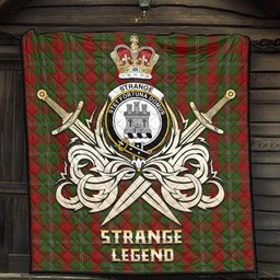 ScotsTee Shop Scottish Strange Clan Crest Tartan Quilt The Golden Sword of Courageous Legacy Quilt