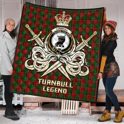 ScotsTee Shop Scottish Turnbull Dress Clan Crest Tartan Quilt The Golden Sword of Courageous Legacy Quilt