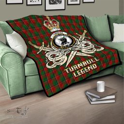 ScotsTee Shop Scottish Turnbull Dress Clan Crest Tartan Quilt The Golden Sword of Courageous Legacy Quilt