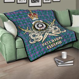ScotsTee Shop Scottish Pitcairn Hunting Clan Crest Tartan Quilt The Golden Sword of Courageous Legacy Quilt