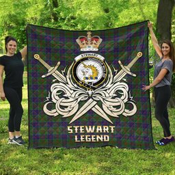 ScotsTee Shop Scottish Stewart of Appin Hunting Clan Crest Tartan Quilt The Golden Sword of Courageous Legacy Quilt