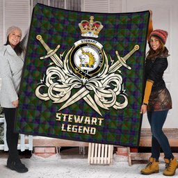 ScotsTee Shop Scottish Stewart of Appin Hunting Clan Crest Tartan Quilt The Golden Sword of Courageous Legacy Quilt