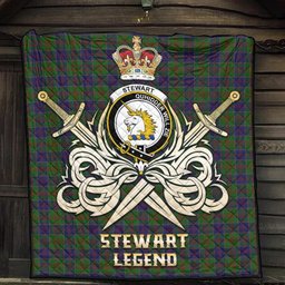 ScotsTee Shop Scottish Stewart of Appin Hunting Clan Crest Tartan Quilt The Golden Sword of Courageous Legacy Quilt