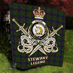 ScotsTee Shop Scottish Stewart of Appin Hunting Clan Crest Tartan Quilt The Golden Sword of Courageous Legacy Quilt
