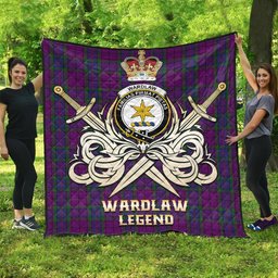 ScotsTee Shop Scottish Wardlaw Clan Crest Tartan Quilt The Golden Sword of Courageous Legacy Quilt
