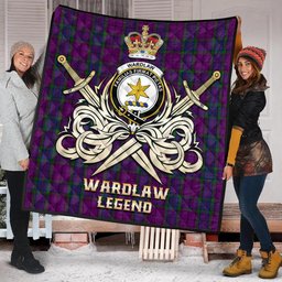 ScotsTee Shop Scottish Wardlaw Clan Crest Tartan Quilt The Golden Sword of Courageous Legacy Quilt