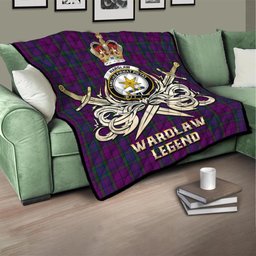 ScotsTee Shop Scottish Wardlaw Clan Crest Tartan Quilt The Golden Sword of Courageous Legacy Quilt