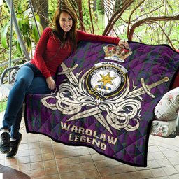 ScotsTee Shop Scottish Wardlaw Clan Crest Tartan Quilt The Golden Sword of Courageous Legacy Quilt