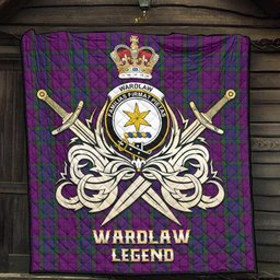 ScotsTee Shop Scottish Wardlaw Clan Crest Tartan Quilt The Golden Sword of Courageous Legacy Quilt