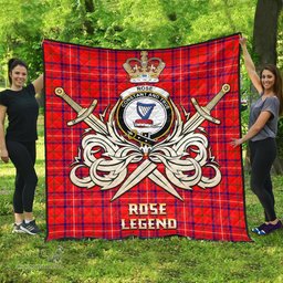 ScotsTee Shop Scottish Rose Modern Clan Crest Tartan Quilt The Golden Sword of Courageous Legacy Quilt