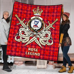 ScotsTee Shop Scottish Rose Modern Clan Crest Tartan Quilt The Golden Sword of Courageous Legacy Quilt