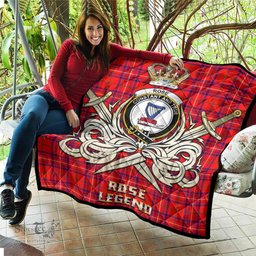 ScotsTee Shop Scottish Rose Modern Clan Crest Tartan Quilt The Golden Sword of Courageous Legacy Quilt