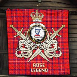 ScotsTee Shop Scottish Rose Modern Clan Crest Tartan Quilt The Golden Sword of Courageous Legacy Quilt