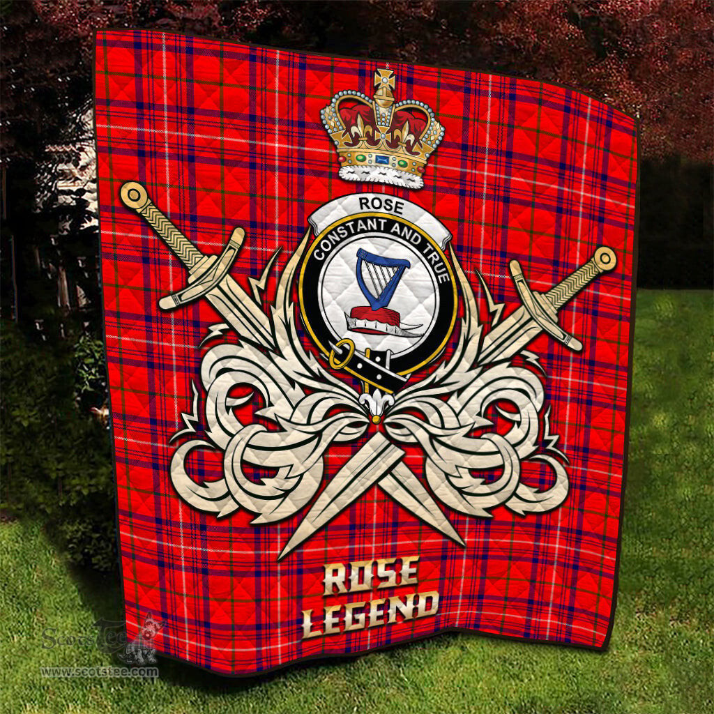 ScotsTee Shop Scottish Rose Modern Clan Crest Tartan Quilt The Golden Sword of Courageous Legacy Quilt