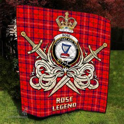 ScotsTee Shop Scottish Rose Modern Clan Crest Tartan Quilt The Golden Sword of Courageous Legacy Quilt