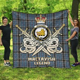 ScotsTee Shop Scottish MacTavish Dress Clan Crest Tartan Quilt The Golden Sword of Courageous Legacy Quilt