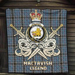 ScotsTee Shop Scottish MacTavish Dress Clan Crest Tartan Quilt The Golden Sword of Courageous Legacy Quilt