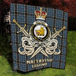 ScotsTee Shop Scottish MacTavish Dress Clan Crest Tartan Quilt The Golden Sword of Courageous Legacy Quilt