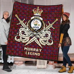 ScotsTee Shop Scottish Murray of Tullibardine Clan Crest Tartan Quilt The Golden Sword of Courageous Legacy Quilt