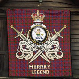 ScotsTee Shop Scottish Murray of Tullibardine Clan Crest Tartan Quilt The Golden Sword of Courageous Legacy Quilt