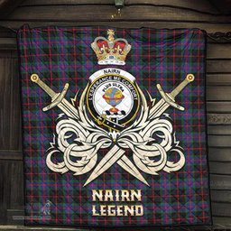 ScotsTee Shop Scottish Nairn Clan Crest Tartan Quilt The Golden Sword of Courageous Legacy Quilt