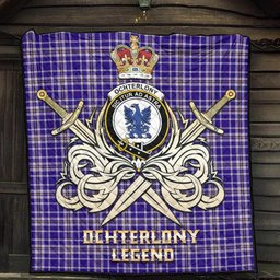 ScotsTee Shop Scottish Ochterlony Clan Crest Tartan Quilt The Golden Sword of Courageous Legacy Quilt