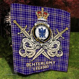 ScotsTee Shop Scottish Ochterlony Clan Crest Tartan Quilt The Golden Sword of Courageous Legacy Quilt