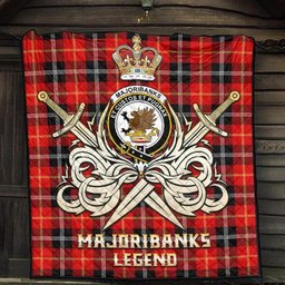 ScotsTee Shop Scottish Majoribanks Clan Crest Tartan Quilt The Golden Sword of Courageous Legacy Quilt