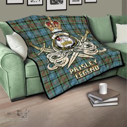 ScotsTee Shop Scottish Paisley Clan Crest Tartan Quilt The Golden Sword of Courageous Legacy Quilt