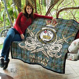 ScotsTee Shop Scottish Paisley Clan Crest Tartan Quilt The Golden Sword of Courageous Legacy Quilt