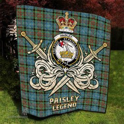 ScotsTee Shop Scottish Paisley Clan Crest Tartan Quilt The Golden Sword of Courageous Legacy Quilt
