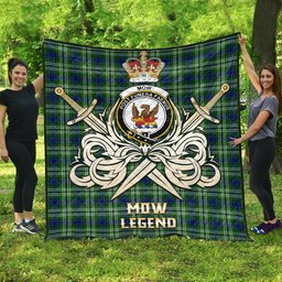 ScotsTee Shop Scottish Mow Clan Crest Tartan Quilt The Golden Sword of Courageous Legacy Quilt