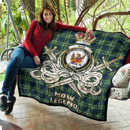 ScotsTee Shop Scottish Mow Clan Crest Tartan Quilt The Golden Sword of Courageous Legacy Quilt