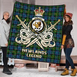 ScotsTee Shop Scottish Newlands of Lauriston Clan Crest Tartan Quilt The Golden Sword of Courageous Legacy Quilt