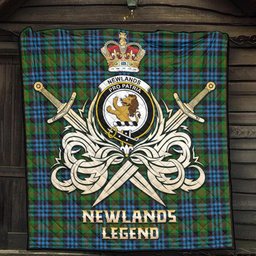ScotsTee Shop Scottish Newlands of Lauriston Clan Crest Tartan Quilt The Golden Sword of Courageous Legacy Quilt