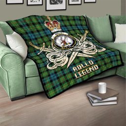 ScotsTee Shop Scottish Rollo Ancient Clan Crest Tartan Quilt The Golden Sword of Courageous Legacy Quilt