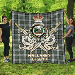 ScotsTee Shop Scottish MacLaren Dress Clan Crest Tartan Quilt The Golden Sword of Courageous Legacy Quilt