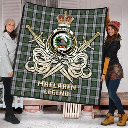 ScotsTee Shop Scottish MacLaren Dress Clan Crest Tartan Quilt The Golden Sword of Courageous Legacy Quilt