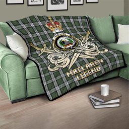 ScotsTee Shop Scottish MacLaren Dress Clan Crest Tartan Quilt The Golden Sword of Courageous Legacy Quilt