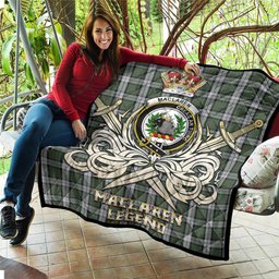 ScotsTee Shop Scottish MacLaren Dress Clan Crest Tartan Quilt The Golden Sword of Courageous Legacy Quilt